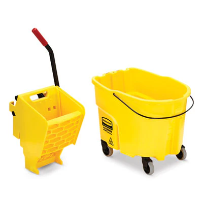 WAVEBRAKE 2.0 BUCKET & SIDE PRESS WRINGER COMBO YELLOW - Victorias Cleaning and Janitor