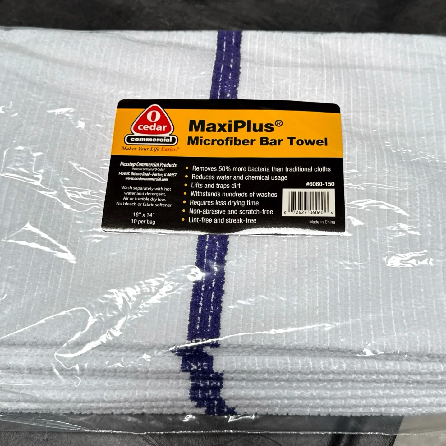 WHITE Microfiber Bar Towel 14
